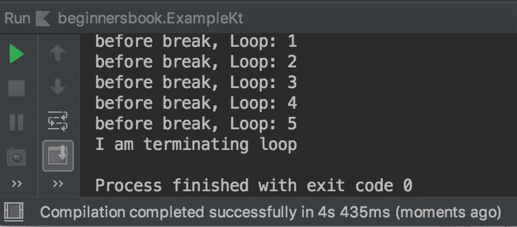Kotlin break example
