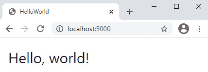 图 2.11–在浏览器中运行的 HelloWorld 应用程序