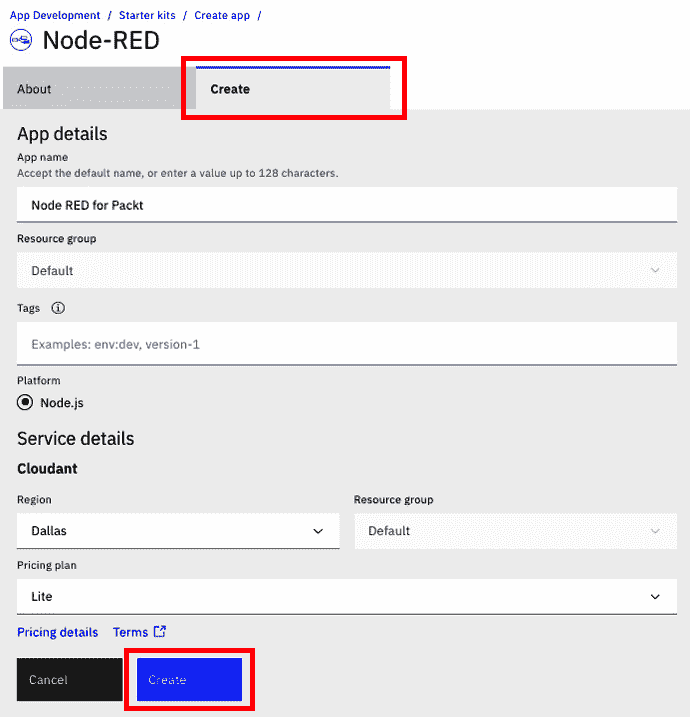 图 6.5 - 将 Node-RED 创建为 Node.js 应用程序