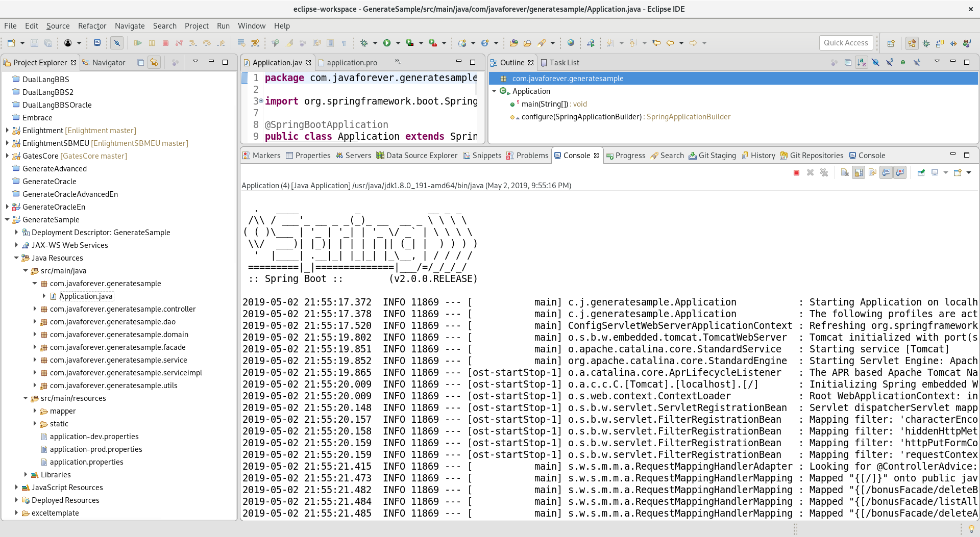 Java 通用代码生成器光 2.1.0 信念 Beta3 版公布，升级 SpringBoot 至 2.2.2